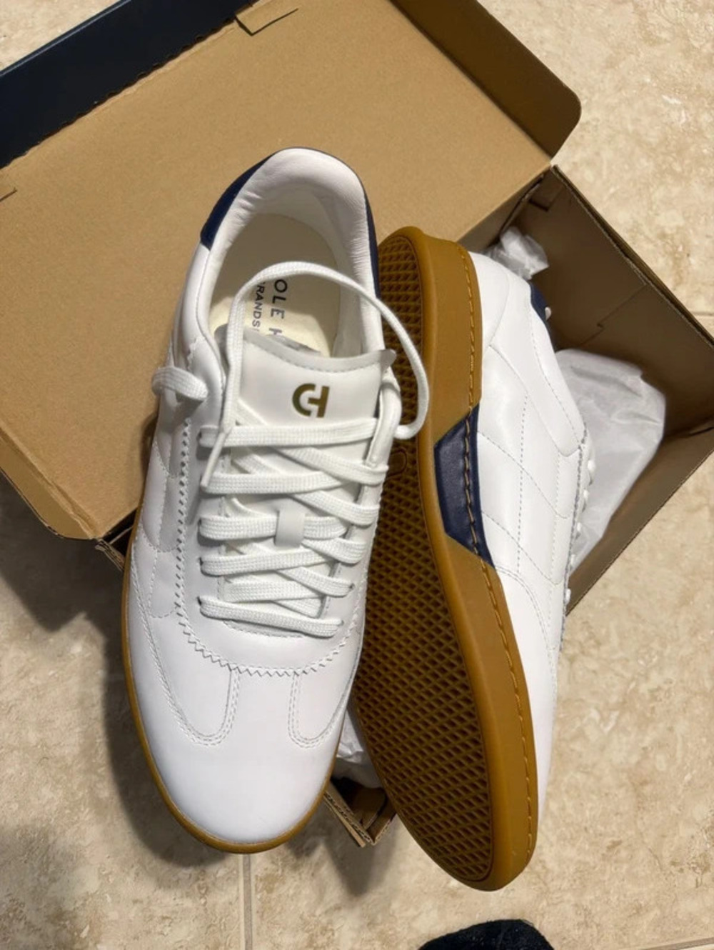 Cole Haan GrandPrø Breakaway White Midnight Leather Sneakers 11B - Picture 4 of 5